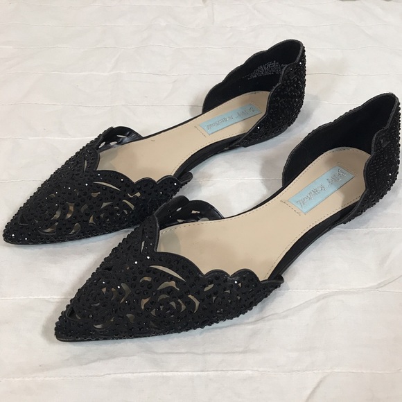 Betsey Johnson Shoes - Lucy rhinestone embellished, satin d’Orsay flats